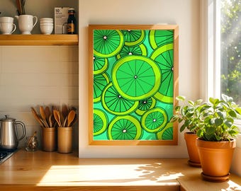 Fine Art Print Limes Hand Drawn Illustration