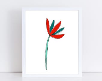 Fine Art Print Flower Hand Drawn Illustration