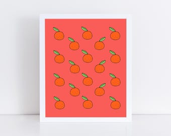Fine Art Print of Tangerines Hand Drawin Illustration