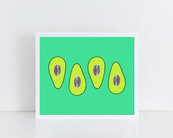 Fine Art Print of Avocados Hand Drawn Illustration