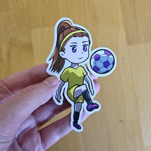 Damen-Mädchen-Fußball-Fußball-Vinyl-Sportaufkleber