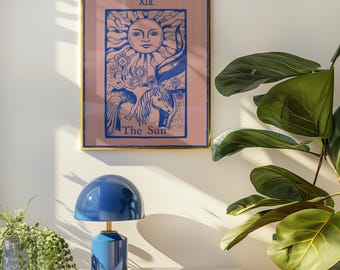 The Sun Tarot Poster – Modern Tarot Card Wall Art, Digital Download in Vintage Style, Mystical Psychic Room Decor
