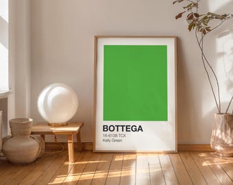 Bottega Green Color Palette Poster – Pantone-Inspired Digital Download – Minimalist Fashion Wall Art – Printable Decor