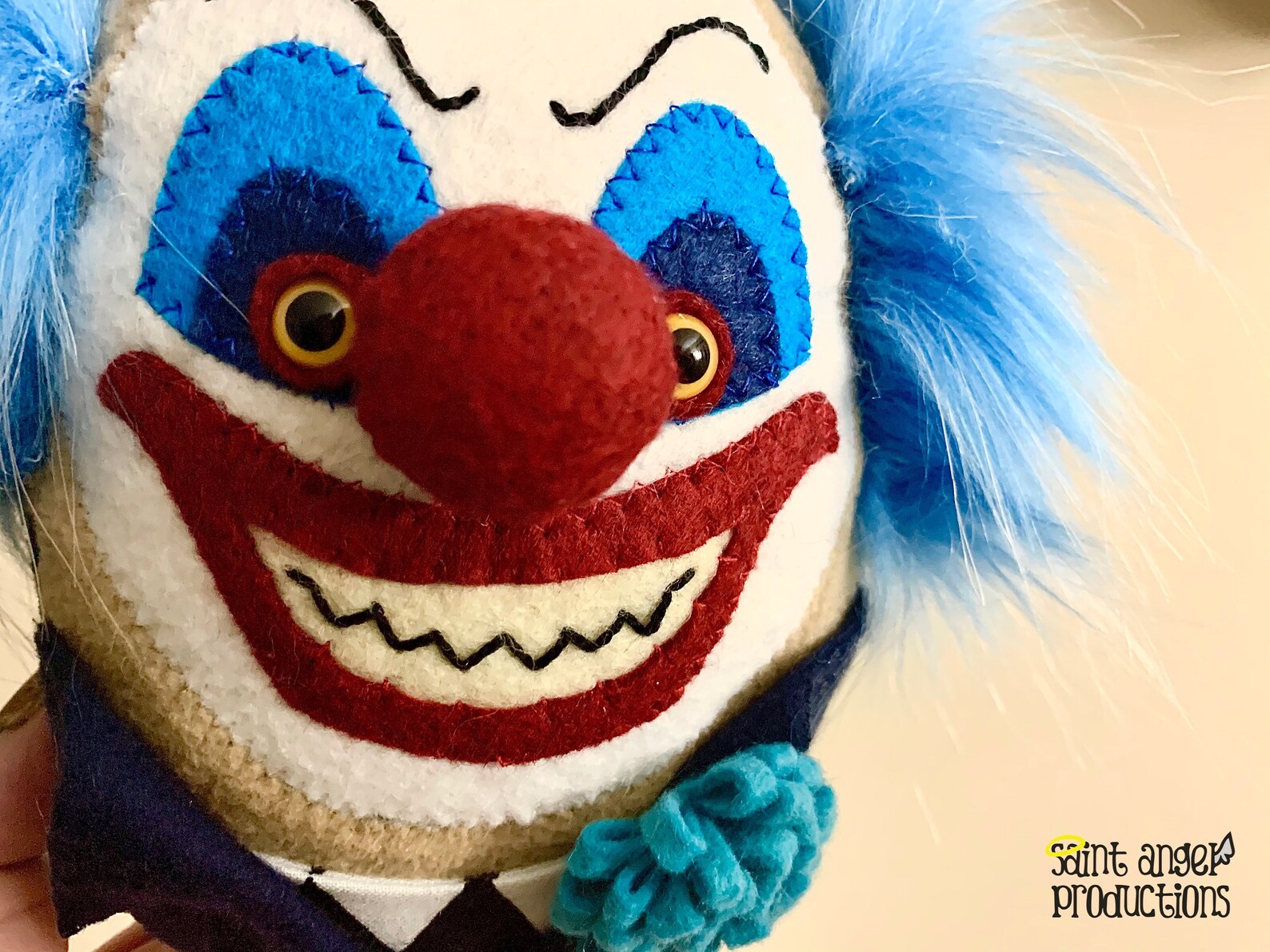 Evil Clown Plushie Stuffed Creepy Scary Art Doll Blue | Etsy