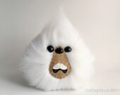 Plush Yeti Monster, Soft Furry White Blob, Weird Handmade Abominal Snow Monster, Bumble Fuzzy Plushie, READY TO SHIP