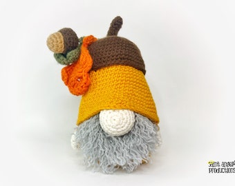 Crocheted Autumn Gnome Plush Doll Holiday Decor, Amigurumi Fall Gnome Handmade Plushie Doll Decoration, READY TO SHIP