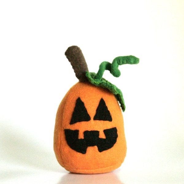 Miniature Stuffed Pumpkin Plushie, Happy Halloween Jack-O-Lantern READY TO SHIP