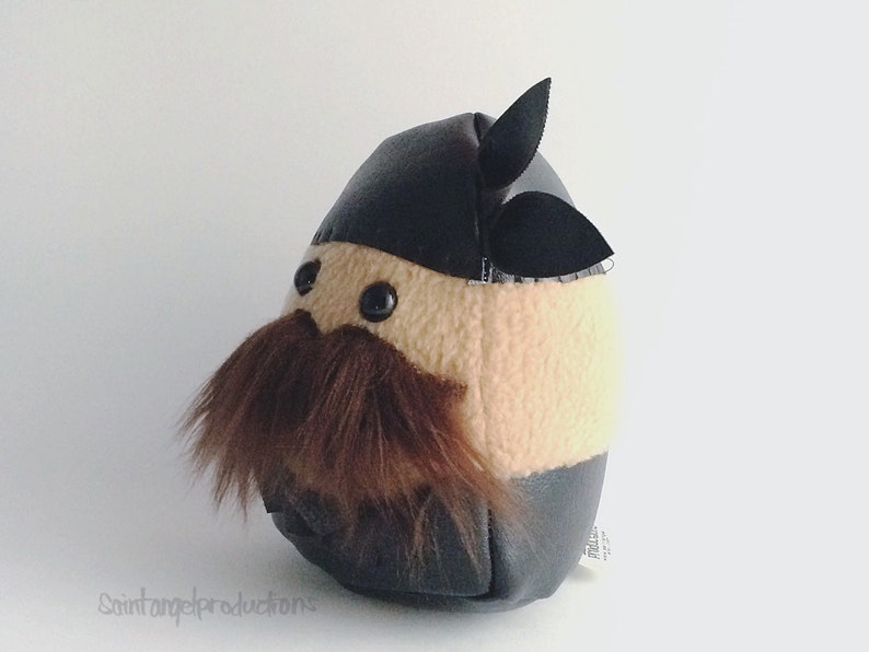 Mustached Motorcycle Plushie, Plush Stuffed Man, READY TO SHIP image 2