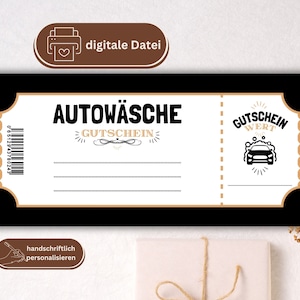 Car wash voucher PDF | Car wash voucher digital | Gift voucher template | Customizable voucher | Instant download