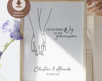 Personalized digital wedding gift | Wedding present for the bride and groom | Wedding photo gift idea (PDF) for printing at home