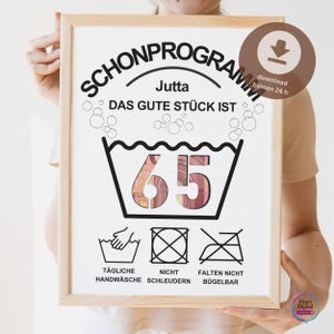 Cadeau personnalisé en argent pour un 65e anniversaire (PDF) | Programme facile – Cadeau pour un 65e anniversaire | Emballage amusant à faire soi-même (téléchargement A4)