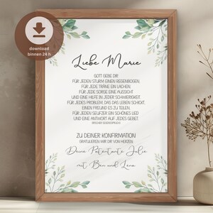 Imagen de regalo de confirmación personalizada | Regalo de confirmación para niñas y niños | Hazlo tú mismo | Descargar PDF para imprimir | Carta de patrocinio
