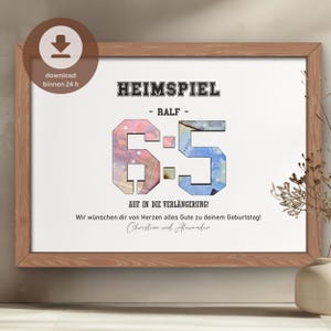 Spersonalizowany prezent pieniężny na 65 urodziny | Prezent urodzinowy dla mężczyzny na 65 urodziny | DIY - kartka urodzinowa z pieniędzmi | Pobierz PDF drukuj