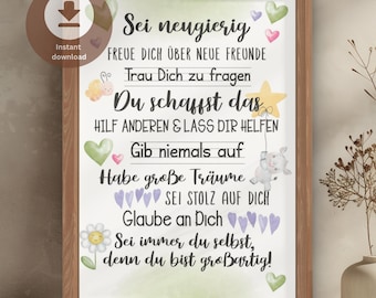 Encouraging poster for children | School enrollment gift | Affirmation image PDF for printing | Digital poster | Classroom decoration | Back to school