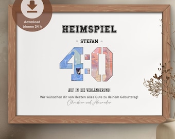 40th birthday money gift personalized | 40th birthday man birthday gift | DIY money birthday card | PDF download for printing