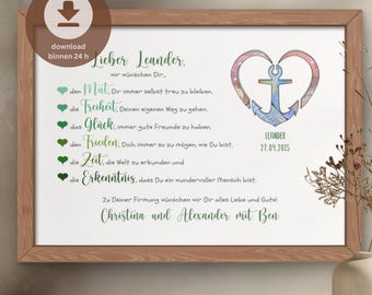 Personalized money gift for confirmation boy | Confirmation gift for girl | DIY money confirmation card | PDF download for printing