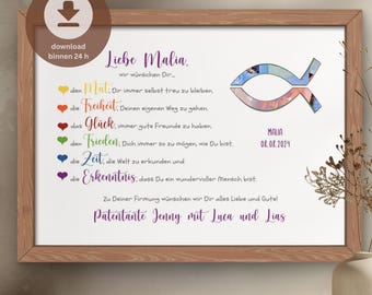 Personalized confirmation gift | Digital confirmation gift | DIY money confirmation card | PDF download for printing | Last minute confirmation gift