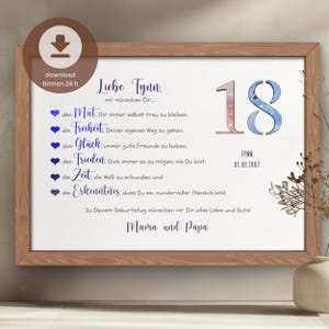18e verjaardag geldcadeau gepersonaliseerd | 18e verjaardag verjaardagscadeau jongen | DIY geld verjaardagskaart | PDF downloaden om af te drukken
