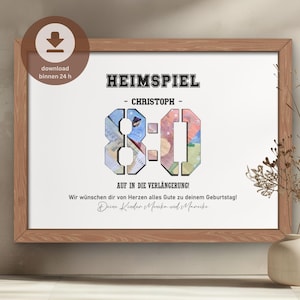 Geldgeschenk zum 80.Geburtstag personalisiert | 80 Geburtstag Mann Geburtstagsgeschenk  | DIY Geld-Geburtstagskarte | PDF Download drucken