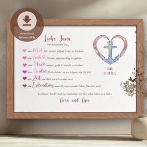 Geldgeschenk Konfirmation Mädchen personalisiert | Konfirmationsgeschenk digital | DIY Geld-Konfirmationskarte | PDF Download zum Ausdrucken