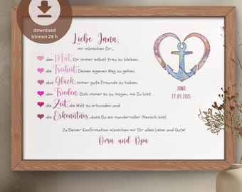 Personalized money gift for confirmation for girls | Digital confirmation gift | DIY money confirmation card | PDF download for printing