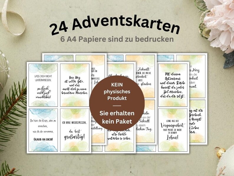 DIY Adventskalender zum Drucken PDF "motivierende Sprüche