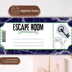 Escape Room Gutschein PDF | Abenteuer Gutschein digital | Geschenkgutschein Vorlage | Gutschein individuell personalisierbar|sofort download