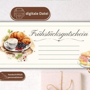Voucher for breakfast | Breakfast voucher template PDF gift voucher | Digital brunch voucher | DIY gift voucher PDF