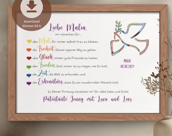 Personalized confirmation gift PDF | Digital confirmation gift | DIY money confirmation card | PDF download for printing
