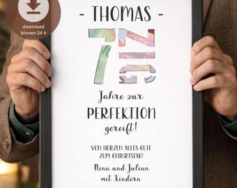 Personalized money gift for a 70th birthday (PDF) | DIY humorous 70th birthday gift | Download for printing