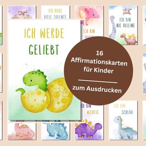 16 affirmation cards for children PDF | Affirmations to print out | Instant download of encouragement | Positive beliefs | Encouragement cards