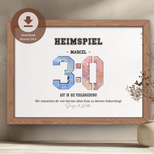 30. Geburtstag Geldgeschenk personalisiert | 30 Geburtstag Mann Geburtstagsgeschenk  | DIY Geld-Geburtstagskarte | PDF Download zum Drucken