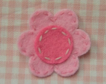 Set of 6pcs handmade felt flower--baby pink (FT815)