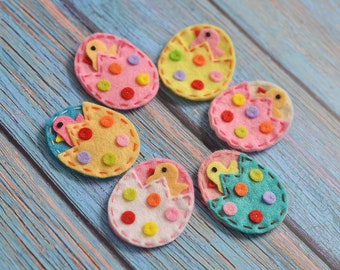 New! Set of 6pcs handmade felt egg--mix colors (FT828)
