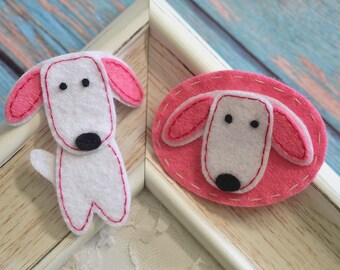 New! Set of 2pcs felt puppy appliqués--mix colors (CL2242)