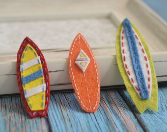 New! Set of 3pcs handmade felt surfboard--mix color (FT2046)