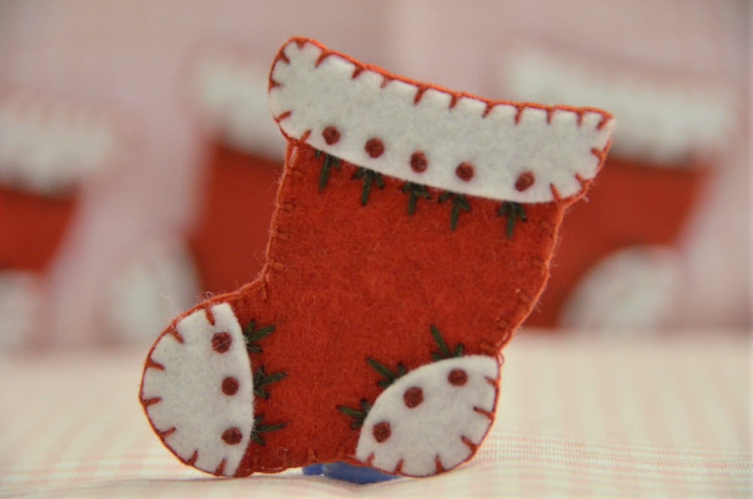 Set of 6pcs handmade felt Christmas stockingsdevil red Etsy