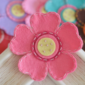 New! Handmade large felt flower--dark carnation (FT824)
