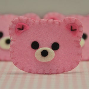 Set of 6pcs handmade felt bear--baby pink (FT943)