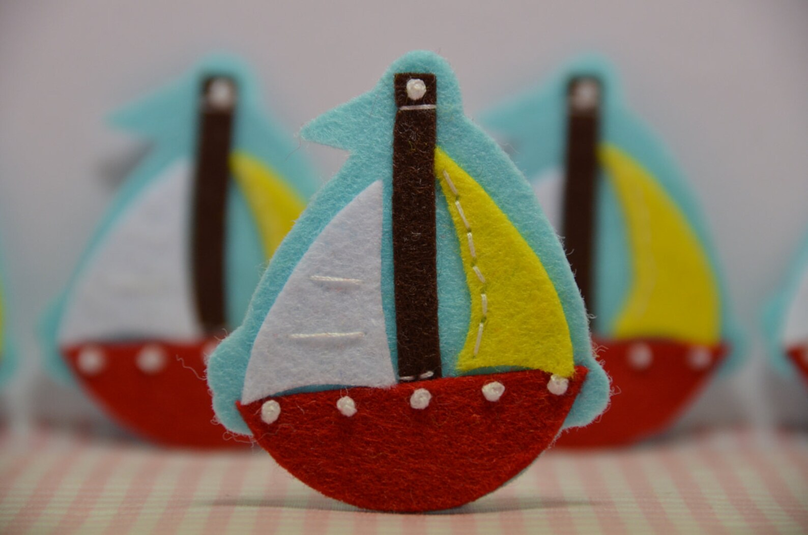 Set of 6pcs Handmade Felt Boatblue/devil Red FT944 Etsy