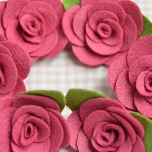 Set of 6pcs felt flower--lipstick (FT982)