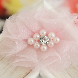 New! Handmade Organza Flowers--light pink (FB1073)