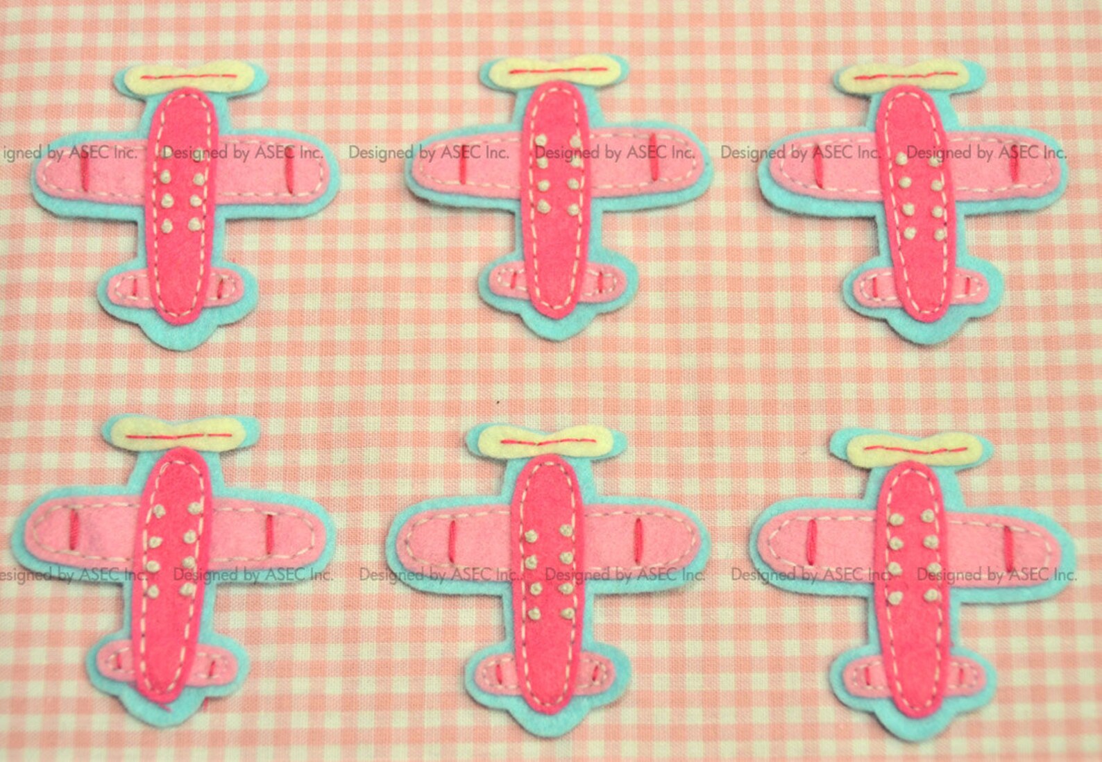 Set of 6pcs Handmade Felt Airplaneblue/dark Carnation Etsy