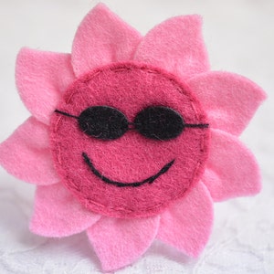 Set of 6pcs felt Sun applique-lipstick/baby pink (FT990)