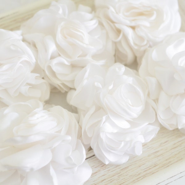 New! Set of 2pcs handmade silk flowers--white (FB1064)