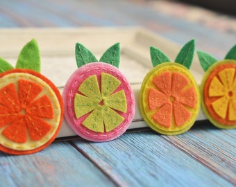 New! Set of 4pcs handmade felt orange--mix colors (CL993)