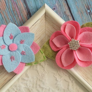 New! Set of 2pcs handmade felt flowers--mix colors (CL1746)