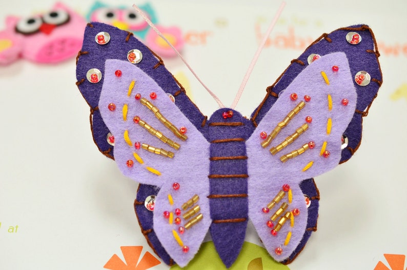 Set of 2pcs handmade felt butterfly--passionhyacinth New FT409