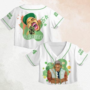 Breezy Bowl XX Baseball Jersey, Chris Brown Crop Top Jersey - Customizable with Number & Name