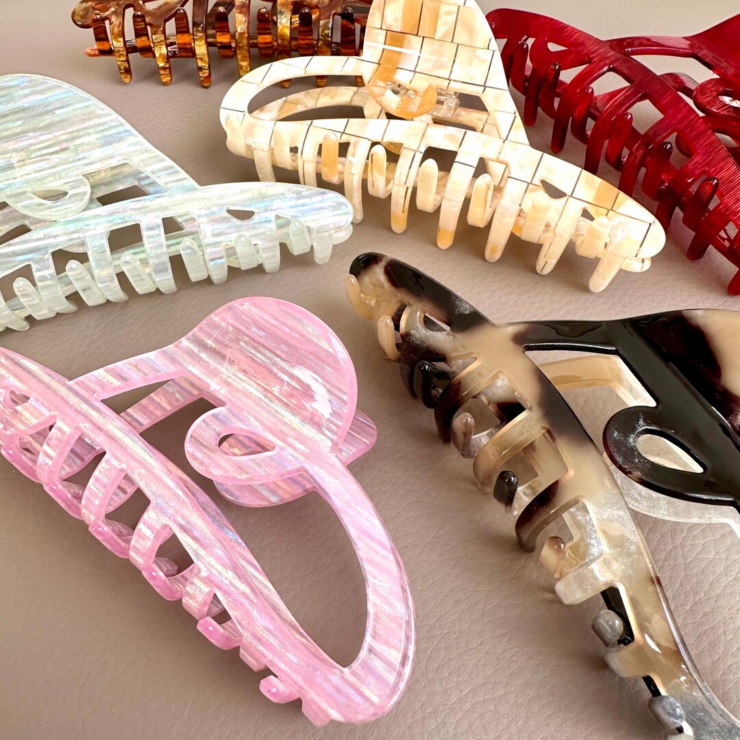 Large Acetate Shark Hair Claw Clip - High-quality Colorful  display picture 1